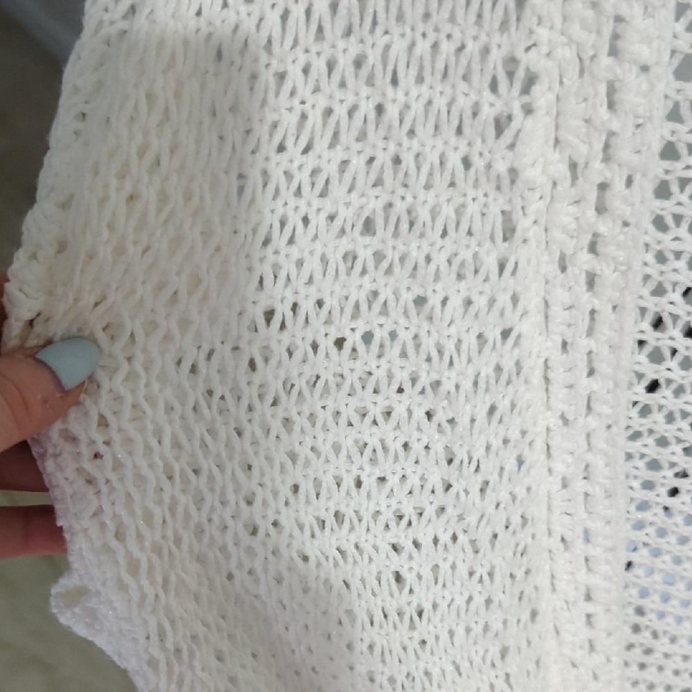 LOFT White Crochet Shrug Sweater - Picture 3 of 7